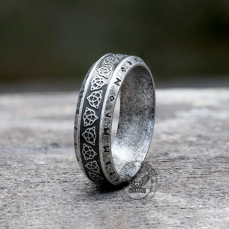 Vintage Celtic Knot Runes Stainless Steel Viking Ring sold by GTHIC product image thumbnail 4