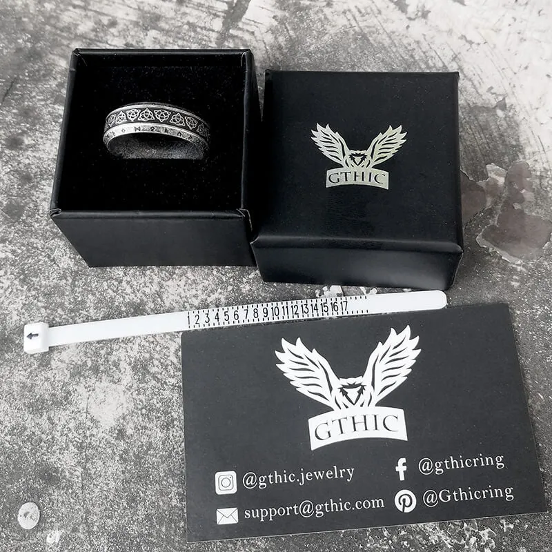 Vintage Celtic Knot Runes Stainless Steel Viking Ring sold by GTHIC product image thumbnail 5