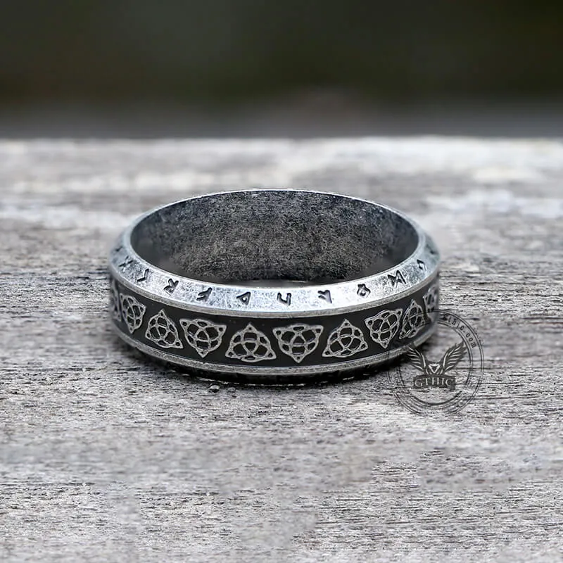 Vintage Celtic Knot Runes Stainless Steel Viking Ring sold by GTHIC product image thumbnail 3
