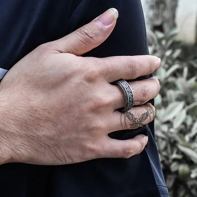 Vintage Celtic Knot Runes Stainless Steel Viking Ring sold by GTHIC product image thumbnail 2