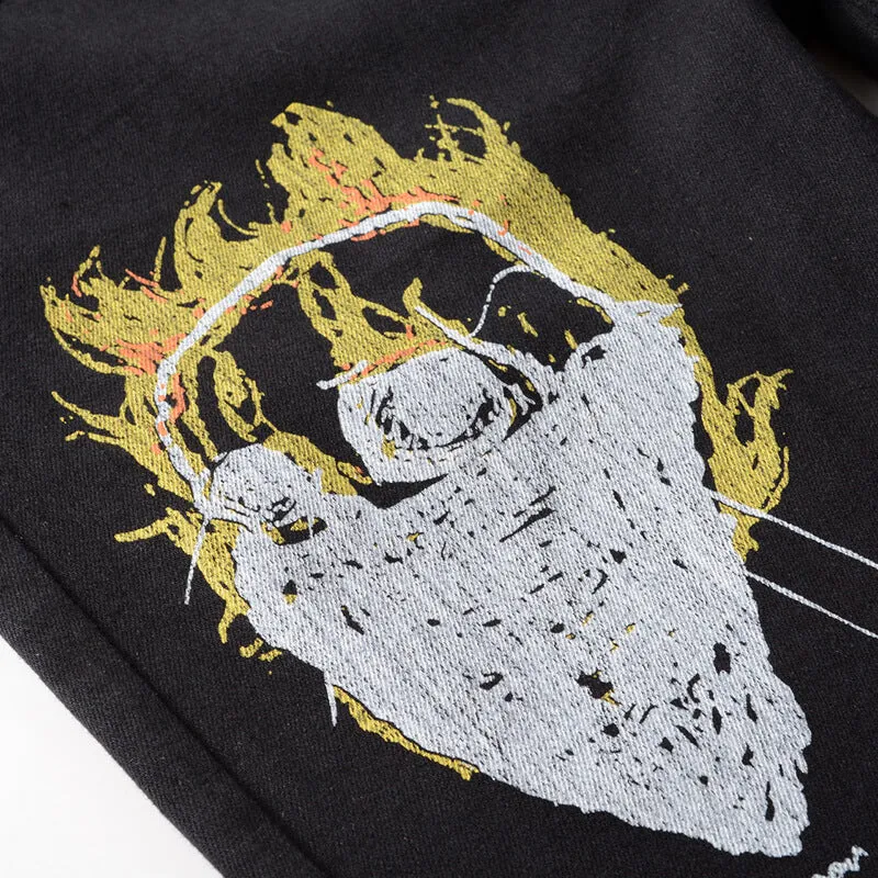 Skull Graffiti Printed Cotton Stretch Pants sold by GTHIC product image thumbnail 5