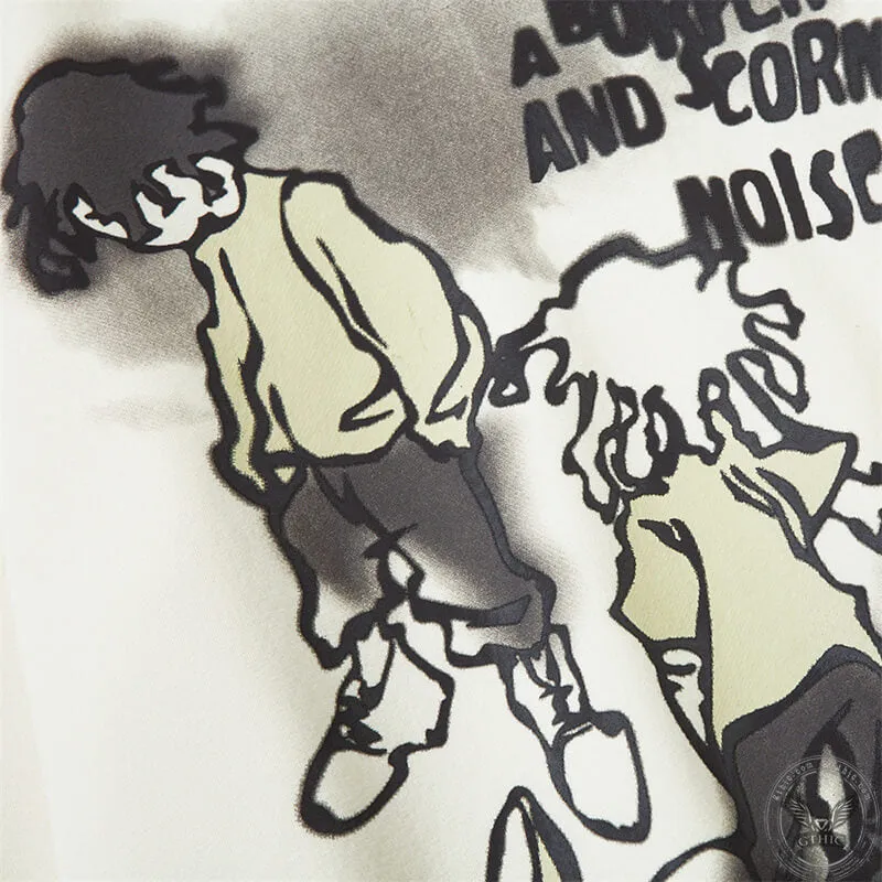 Cartoon Line Characters Print Pullover Hoodie sold by GTHIC product image thumbnail 5