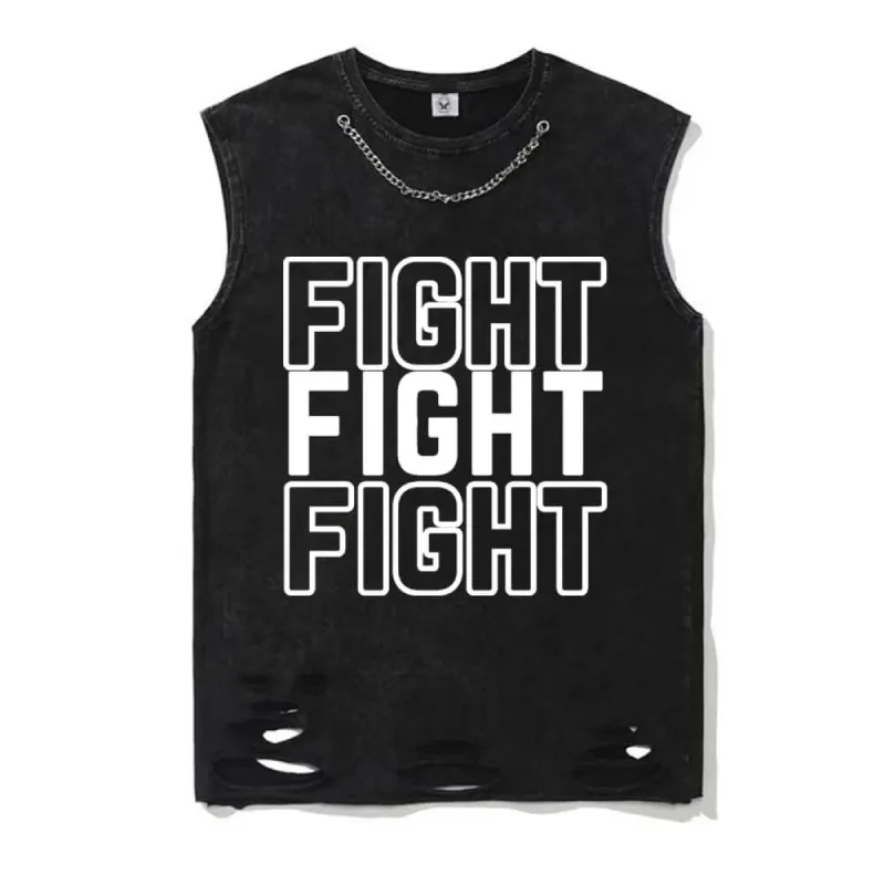 Fight Vintage Washed Cotton Vest Top sold by GTHIC