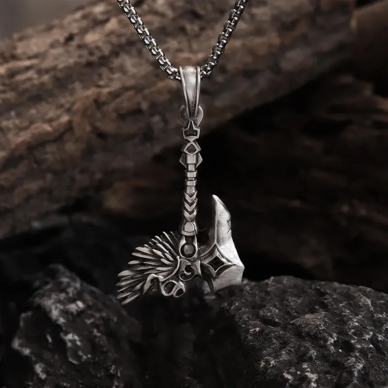 Nordic Viking Tomahawk Pure Tin Necklace sold by GTHIC