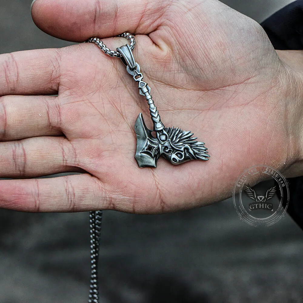 Nordic Viking Tomahawk Pure Tin Necklace sold by GTHIC product image thumbnail 3