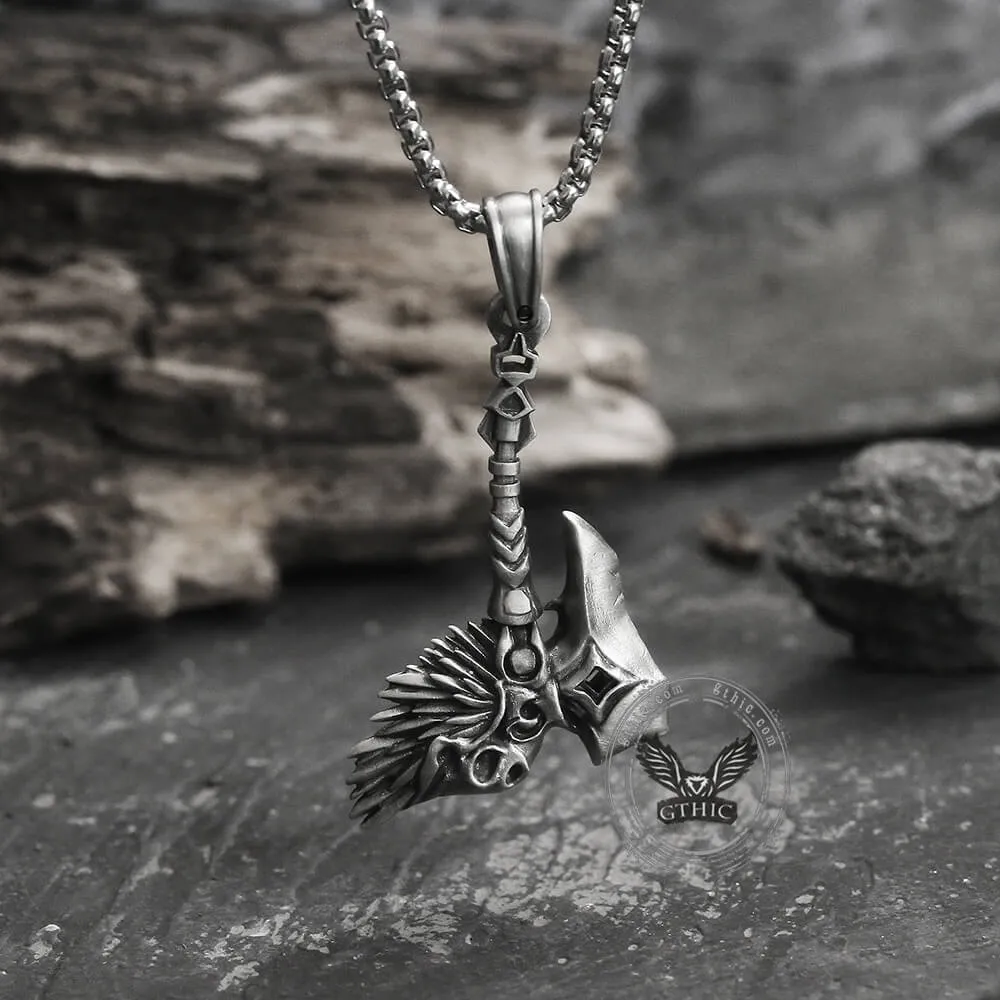 Nordic Viking Tomahawk Pure Tin Necklace sold by GTHIC product image thumbnail 5