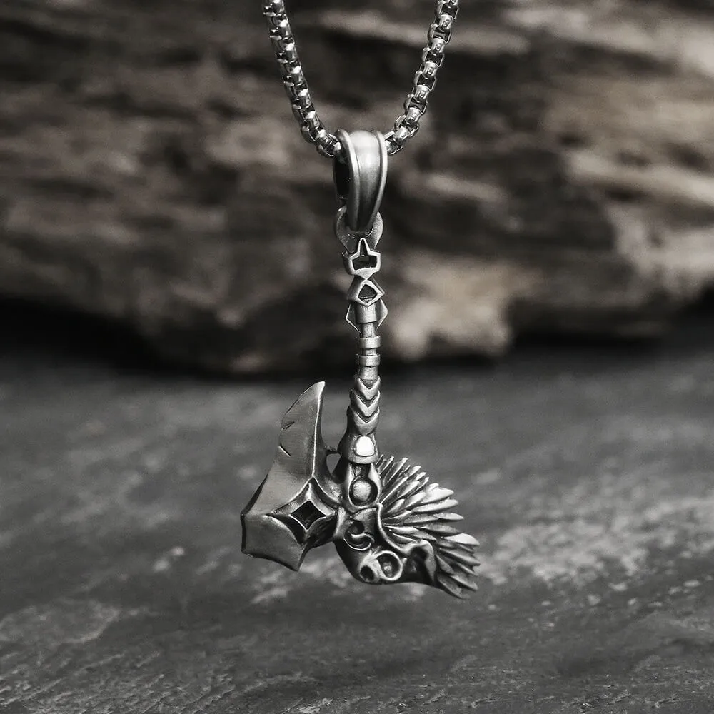 Nordic Viking Tomahawk Pure Tin Necklace sold by GTHIC product image thumbnail 4