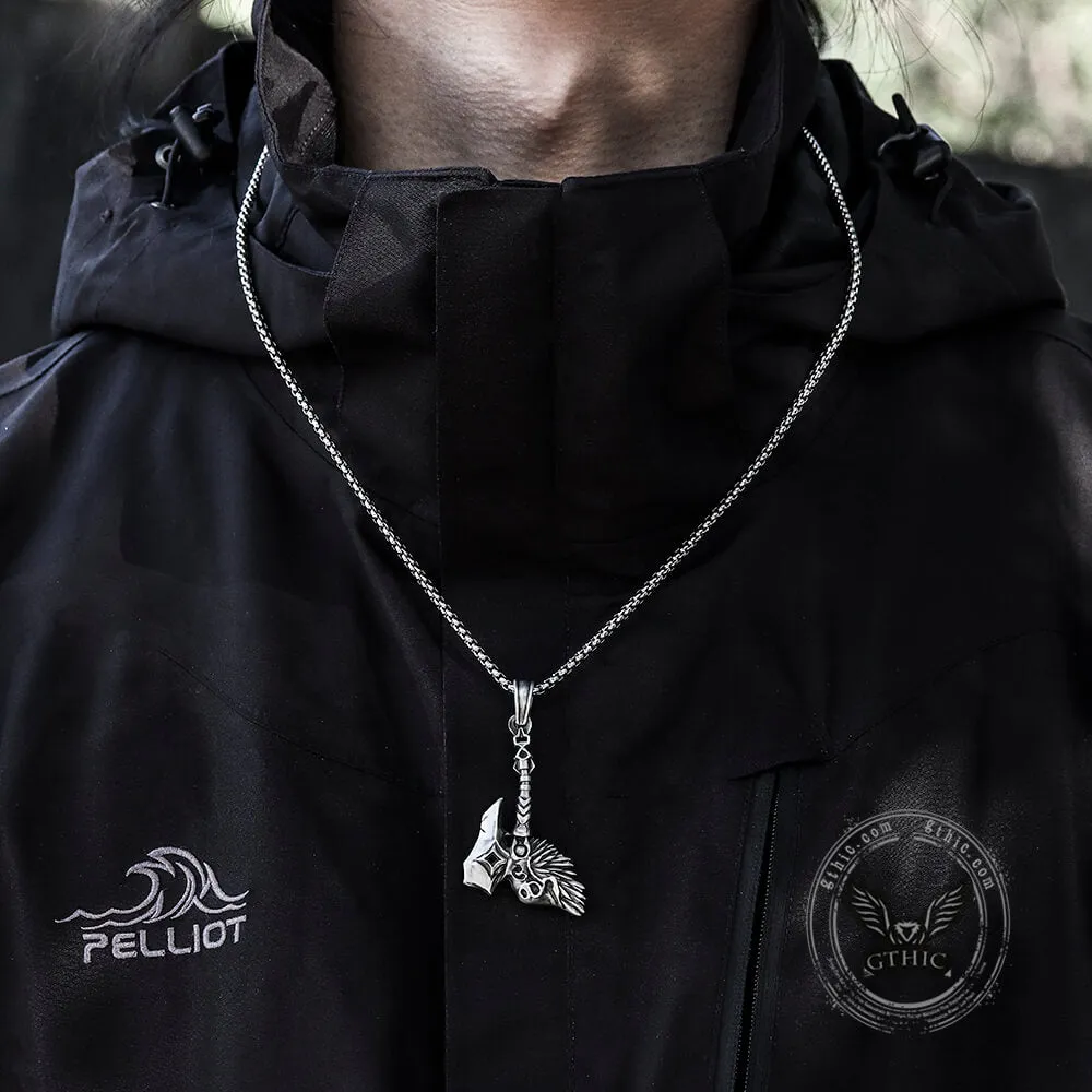 Nordic Viking Tomahawk Pure Tin Necklace sold by GTHIC product image thumbnail 2