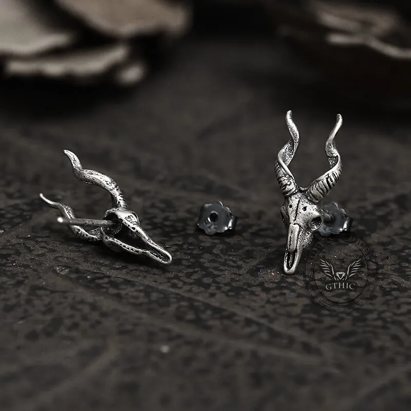 Goat head Sterling Silver Stud Satan Stud Earring sold by GTHIC product image thumbnail 2