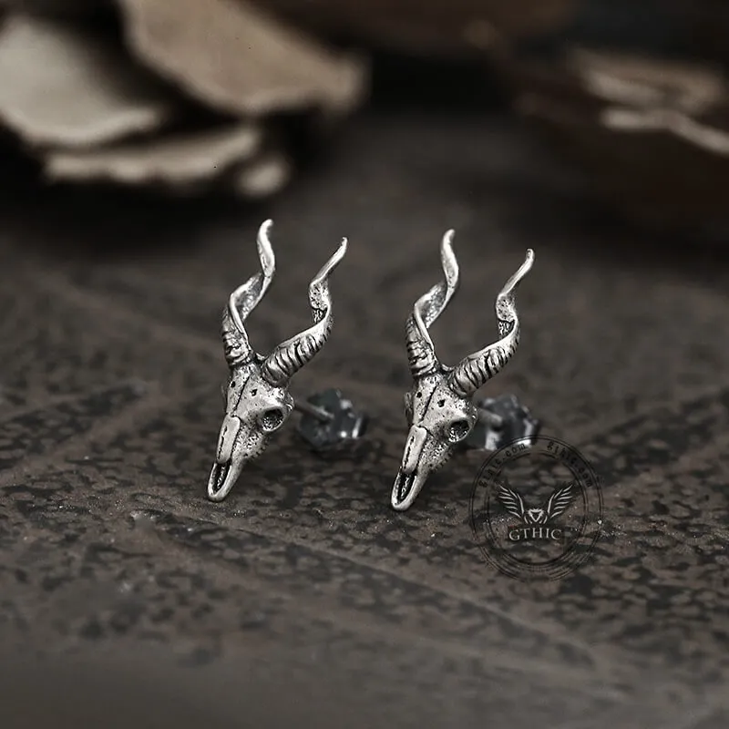Goat head Sterling Silver Stud Satan Stud Earring sold by GTHIC product image thumbnail 4