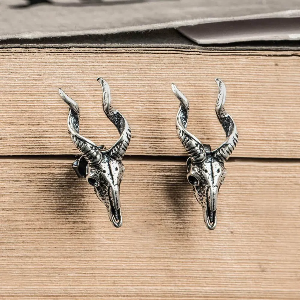 Goat head Sterling Silver Stud Satan Stud Earring sold by GTHIC product image thumbnail 3