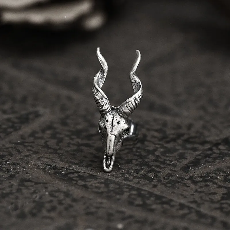 Goat head Sterling Silver Stud Satan Stud Earring sold by GTHIC product image thumbnail 5