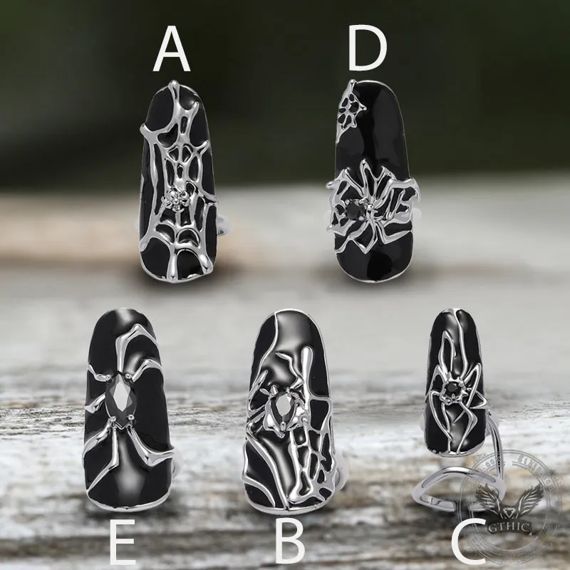 Goth Spider Alloy Animal Nail Rings sold by GTHIC product image thumbnail 4