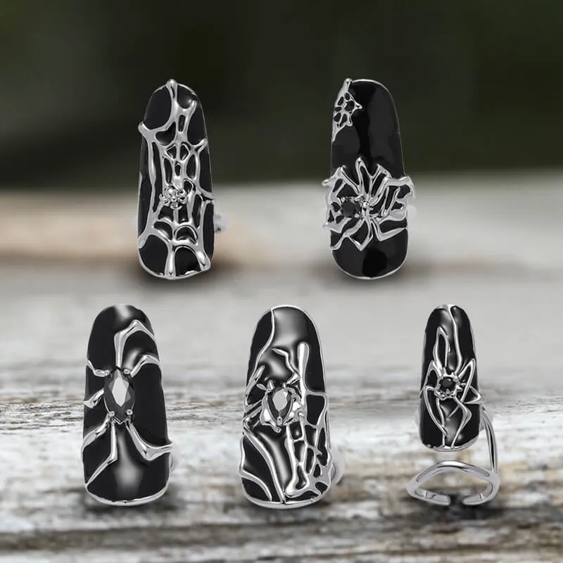 Goth Spider Alloy Animal Nail Rings sold by GTHIC