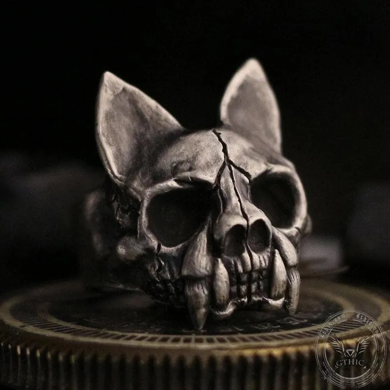 Cat Bone Sterling Silver Skull Ring sold by GTHIC