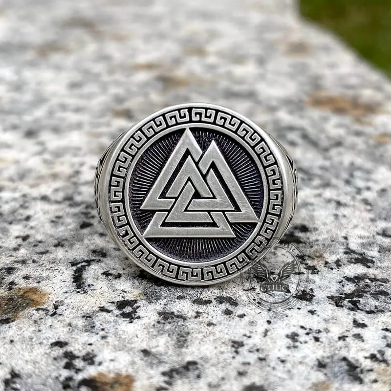 Valknut Celtic Triquetra Knot Sterling Silver Viking Ring sold by GTHIC product image thumbnail 3