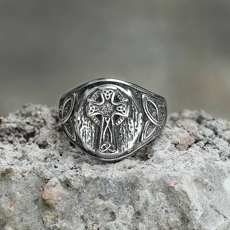 Celtic Cross Knot Stainless Steel Ring sold by GTHIC