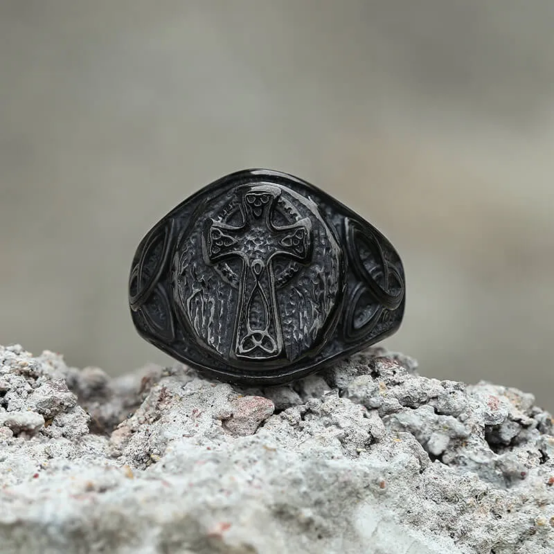 Celtic Cross Knot Stainless Steel Ring sold by GTHIC product image thumbnail 3