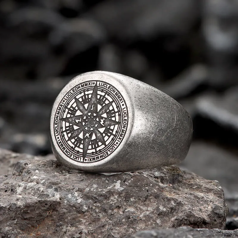 Simple Design Compass Stainless Steel Ring sold by GTHIC product image thumbnail 3