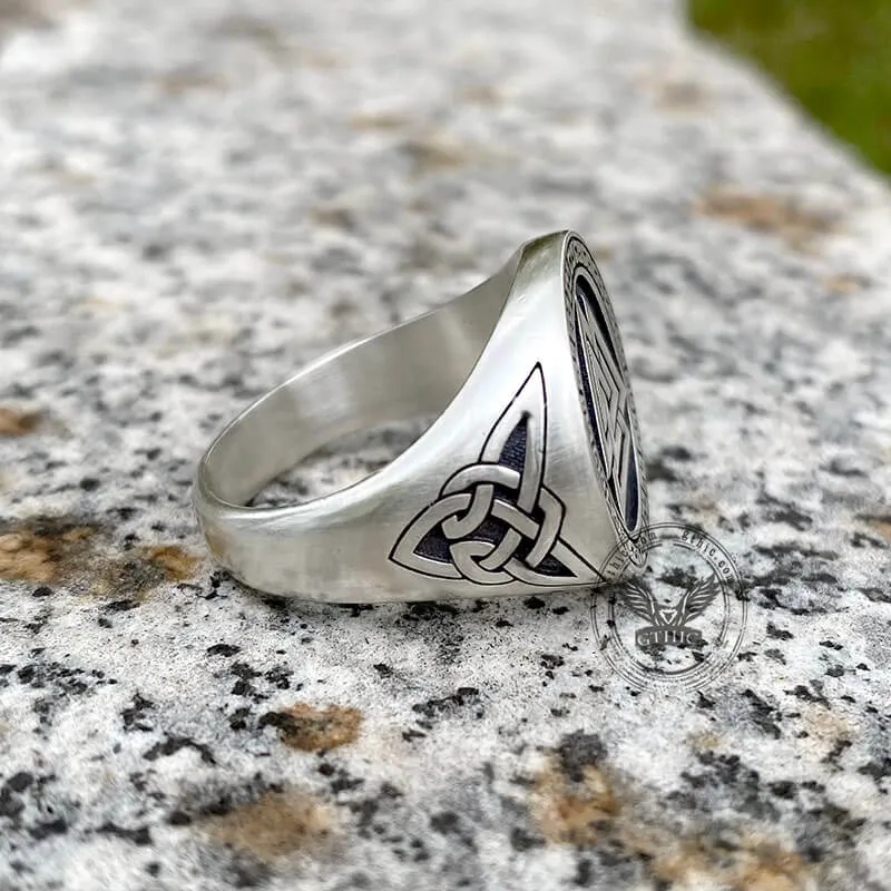Valknut Celtic Triquetra Knot Sterling Silver Viking Ring sold by GTHIC product image thumbnail 5