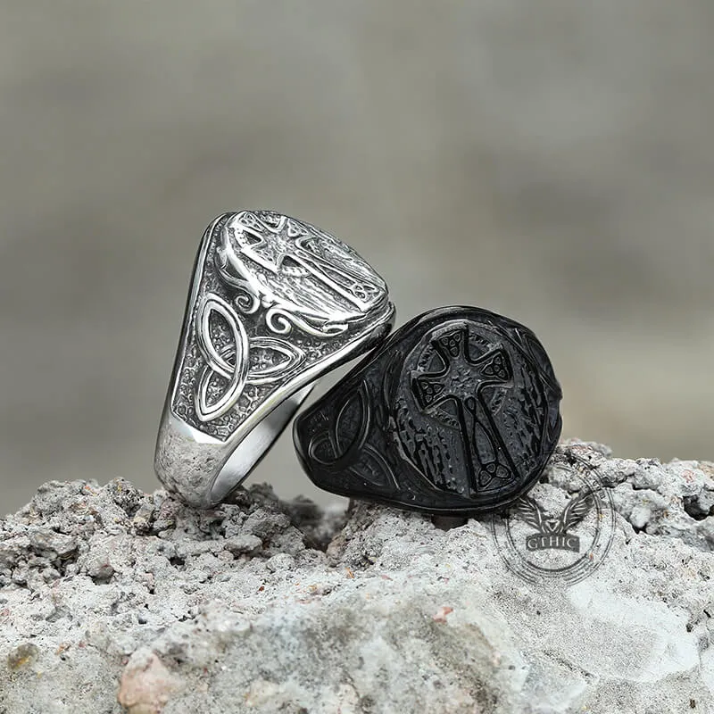 Celtic Cross Knot Stainless Steel Ring sold by GTHIC product image thumbnail 4