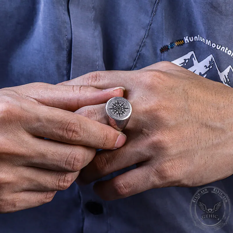 Simple Design Compass Stainless Steel Ring sold by GTHIC product image thumbnail 2