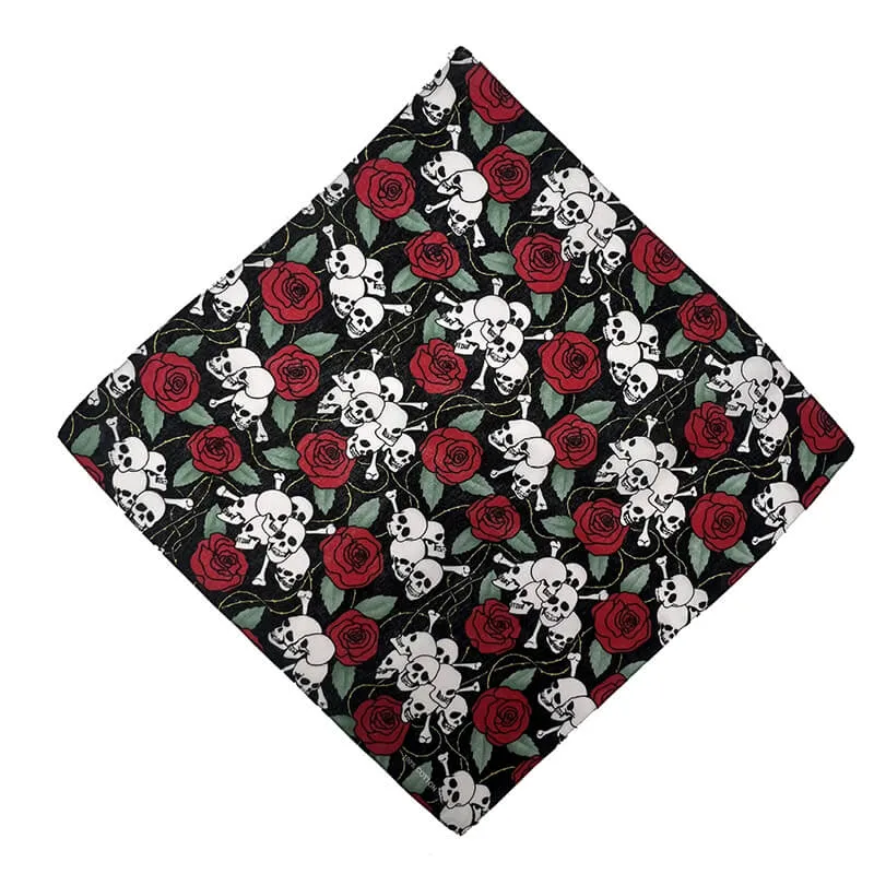 Gothic Rose Cotton Skull Square Scarf sold by GTHIC product image thumbnail 2