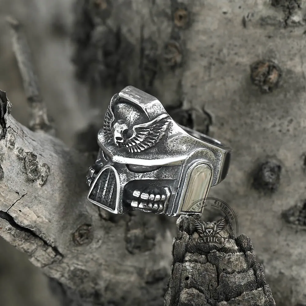 Punk Skull Wings Stainless Steel Ring sold by GTHIC product image thumbnail 3