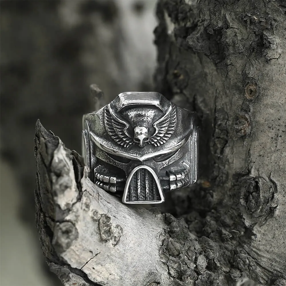 Punk Skull Wings Stainless Steel Ring sold by GTHIC