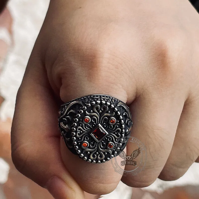 Vintage Floral Pattern Stainless Steel Ring sold by GTHIC product image thumbnail 2