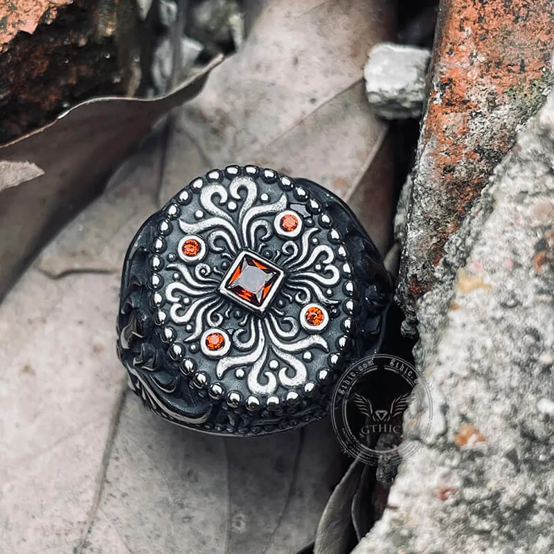 Vintage Floral Pattern Stainless Steel Ring sold by GTHIC product image thumbnail 5