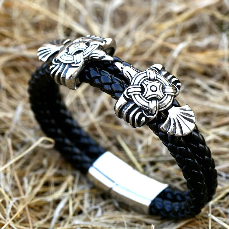 Viking Ravens Stainless Steel Braided Bracelet sold by GTHIC product image thumbnail 3