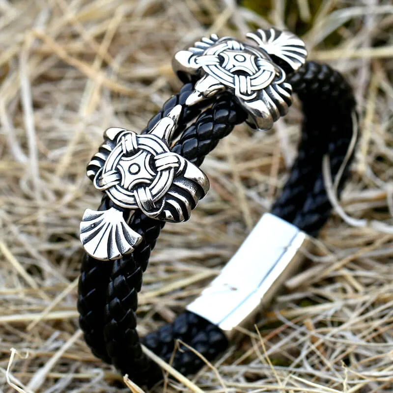 Viking Ravens Stainless Steel Braided Bracelet sold by GTHIC