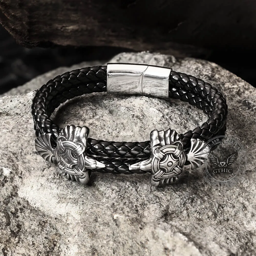 Viking Ravens Stainless Steel Braided Bracelet sold by GTHIC product image thumbnail 5