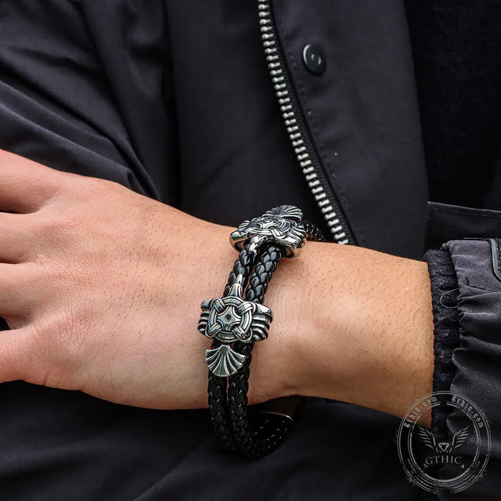 Viking Ravens Stainless Steel Braided Bracelet sold by GTHIC product image thumbnail 2
