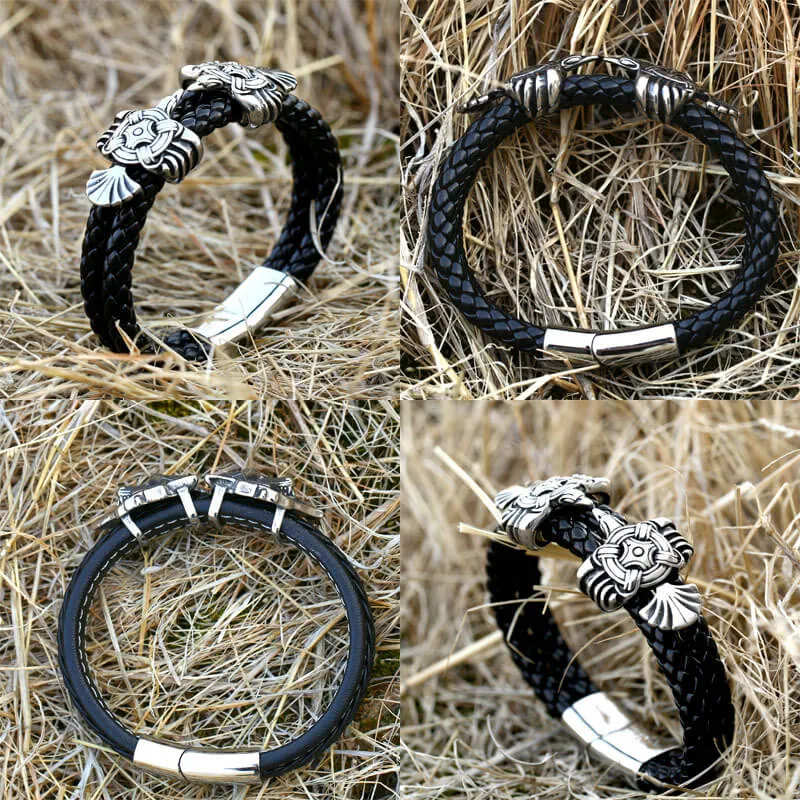 Viking Ravens Stainless Steel Braided Bracelet sold by GTHIC product image thumbnail 4