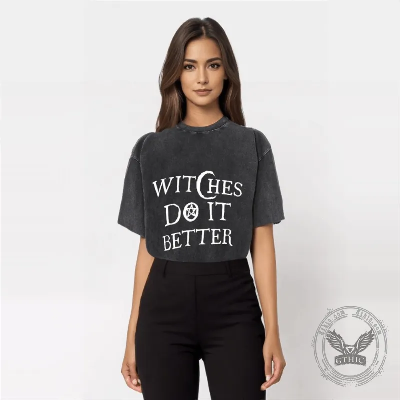 Vintage Washed Witches Do It Better T-shirt sold by GTHIC product image thumbnail 3