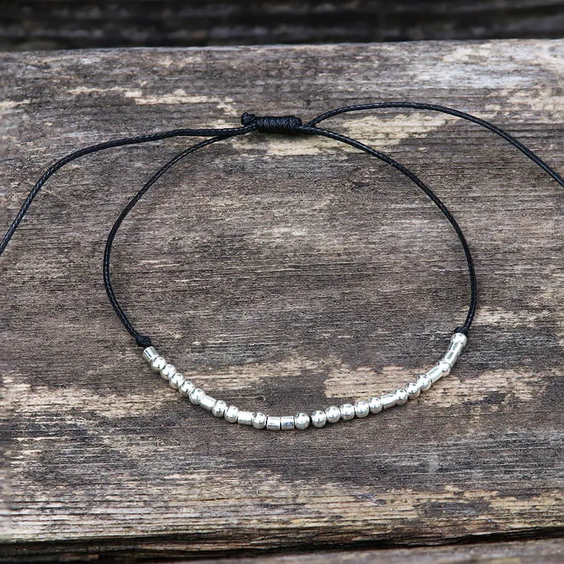 Never Give Up Morse Code Sterling Silver Bracelet sold by GTHIC