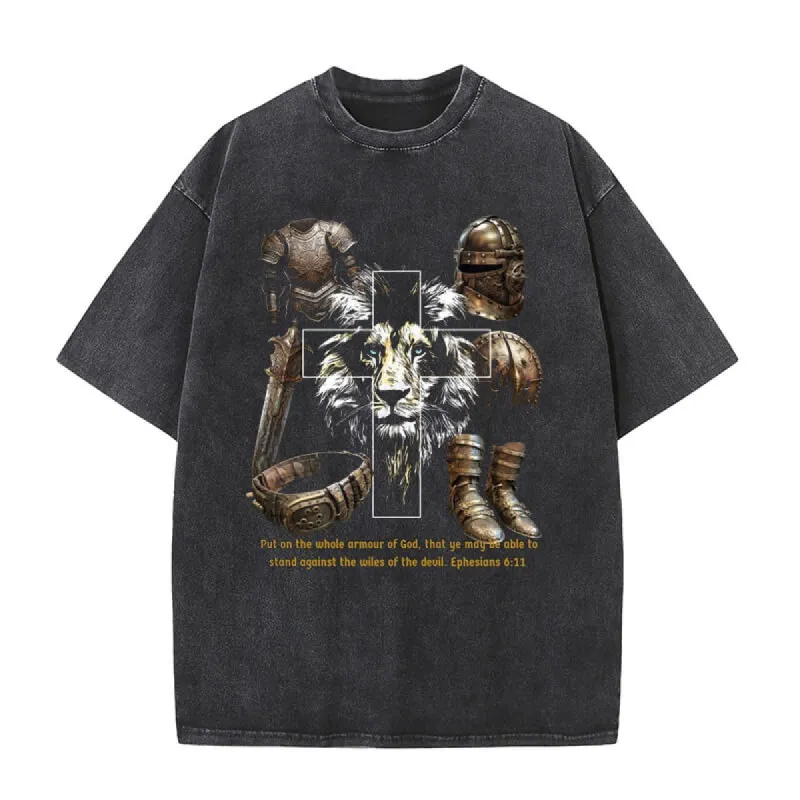 Vintage Washed Lion Cross Knight T-shirt sold by GTHIC