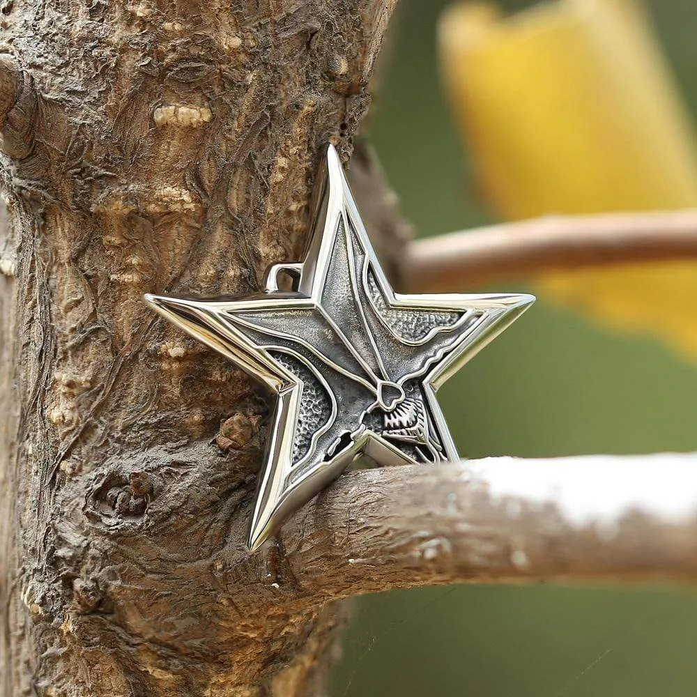 Devil Satan Smile Stainless Steel Pentagram Necklace sold by GTHIC