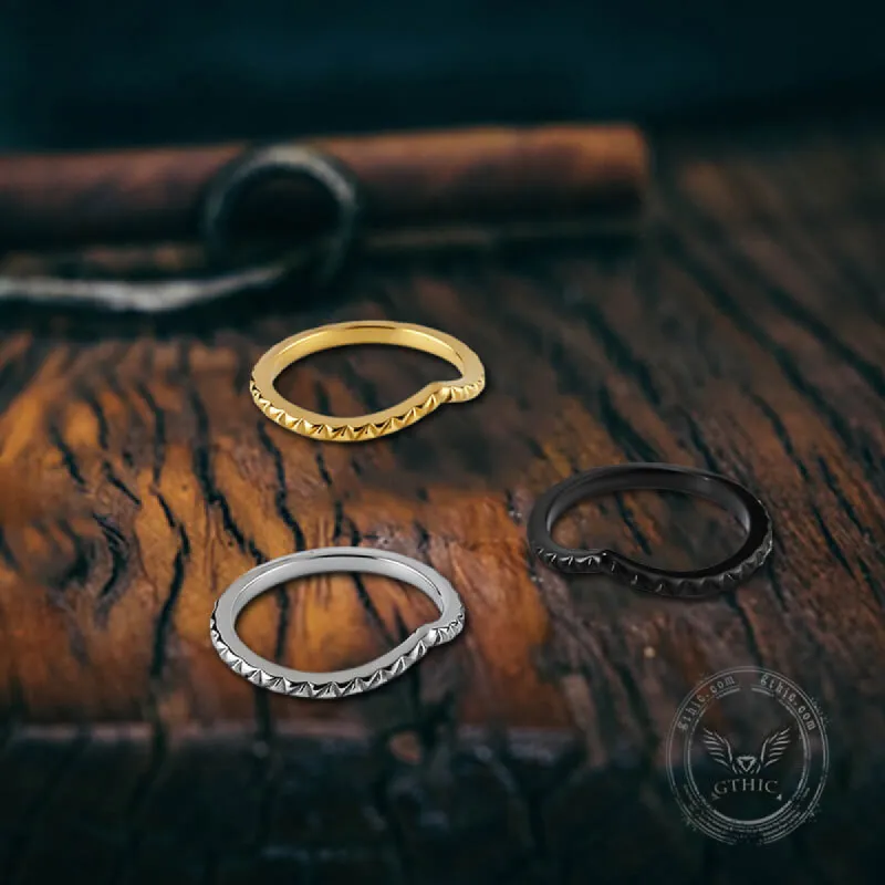 Simple V Shaped Curved Stainless Steel Ring sold by GTHIC