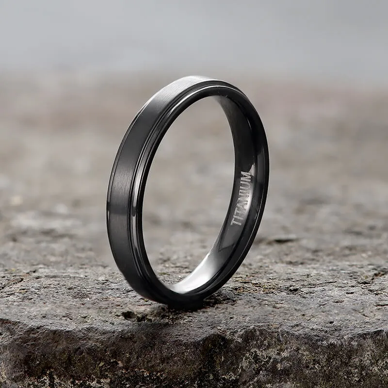 Minimalist Black Color Titanium Band Ring sold by GTHIC