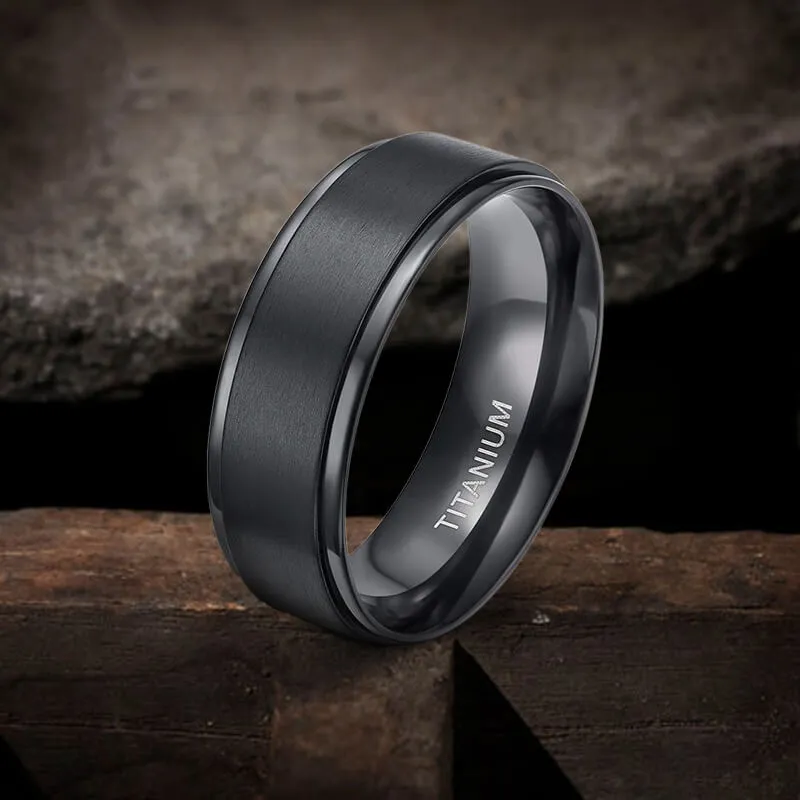 Minimalist Black Color Titanium Band Ring sold by GTHIC product image thumbnail 3