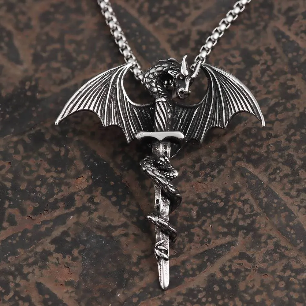 Gothic Dragon Stainless Steel Pendant sold by GTHIC