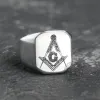 Ag Polished Stainless Steel Masonic Ring sold by GTHIC