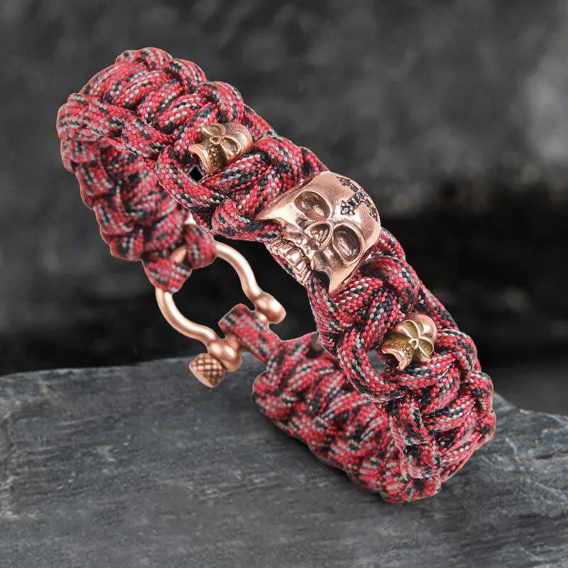 Woven Alloy Skull Paracord Bracelet sold by GTHIC product image thumbnail 5