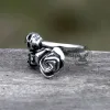 Gothic Rose Skull Stainless Steel Ring sold by GTHIC
