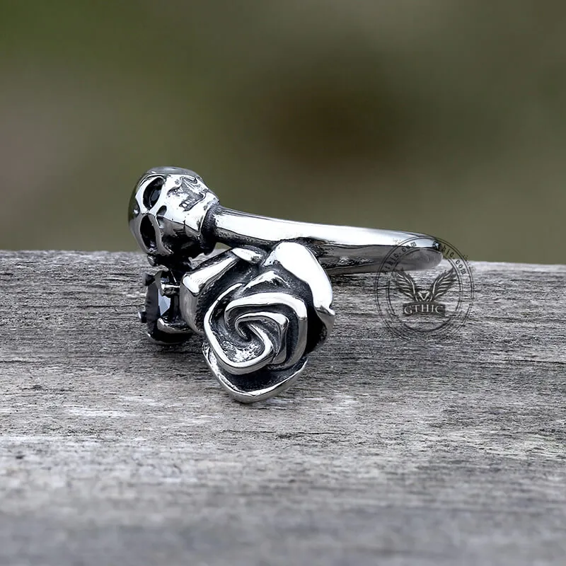 Gothic Rose Skull Stainless Steel Ring sold by GTHIC product image thumbnail 4