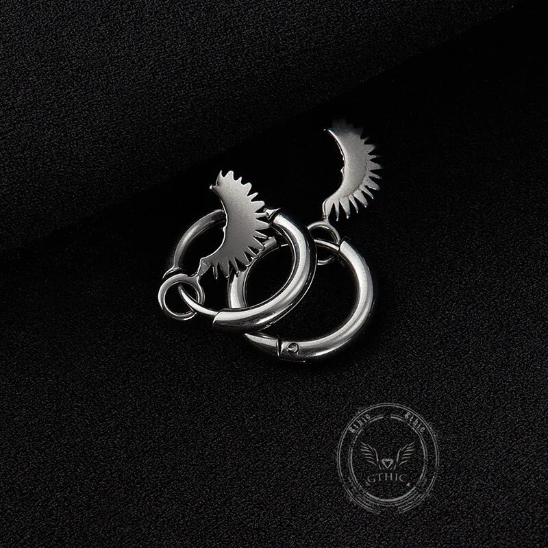 Crescent Moon Stainless Steel Hoop Earrings sold by GTHIC product image thumbnail 5