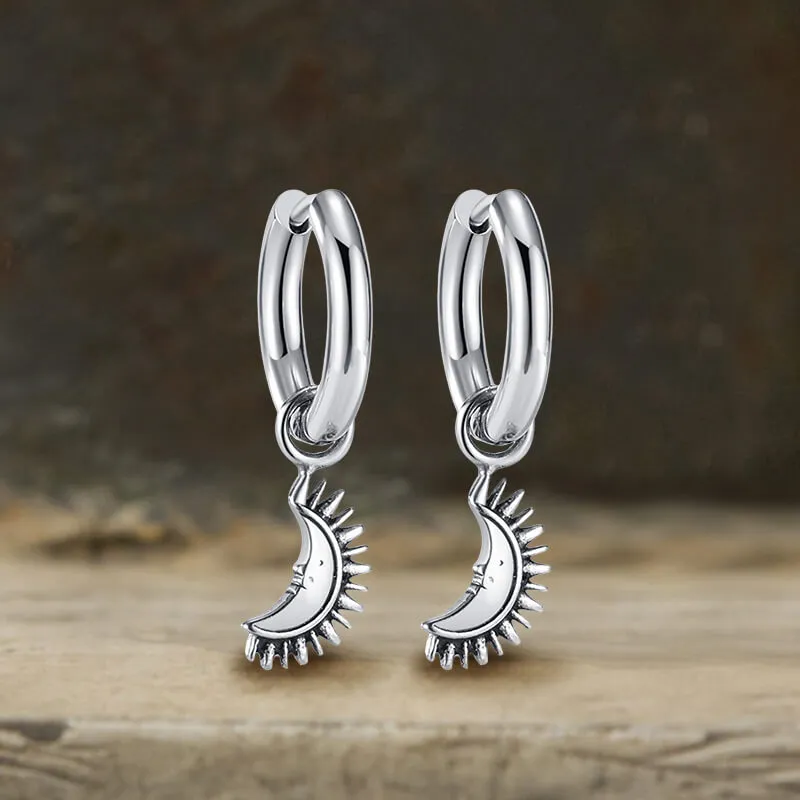 Crescent Moon Stainless Steel Hoop Earrings sold by GTHIC